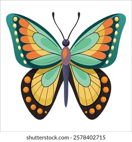Cute beautiful color butterfly logo vector 23