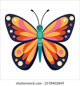 Cute beautiful color butterfly logo vector 22