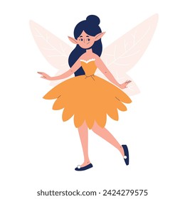 Cute Beautiful Fairy Flat Illustration