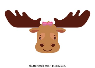 cute beautiful female moose with bow