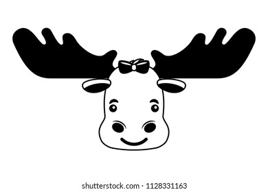 cute beautiful female moose with bow