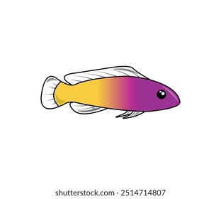 Ilustración vectorial de pescado hermosa linda
