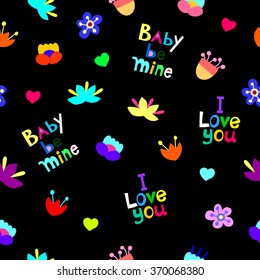 Cute beautiful floral seamless pattern. Texture, textile, background