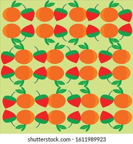 Cute beautiful fruits pattern for background