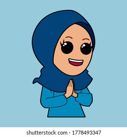 Cute beautiful Islamic women wear hijab