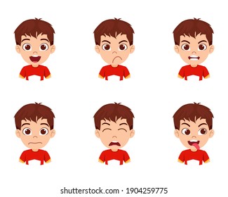 Cute Beautiful Kid Boy Character Showing Stock Vector (Royalty Free ...