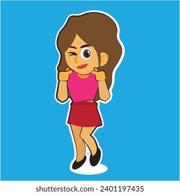 a cute beautiful lady showing love hand sign