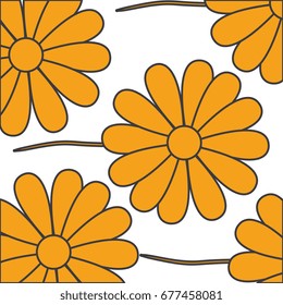cute and beautiful large orange flower pattern background