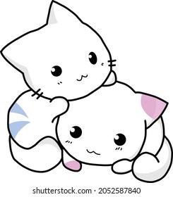 Cute and beautiful little baby kitten cartoon