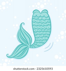 Cute beautiful mermaids tail isolated on vector image