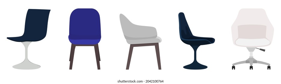 Cute beautiful modern chair set with different pose and color