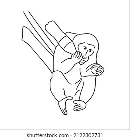 cute and beautiful Monkey line art images,outline drawing,vector art and illustrations art
