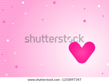 Cute beautiful pink heart cartoon on polka dot  light pink background.Romantic love valentine concept design.Template for card,paper,web,page,wedding card.Design for Valentine's day.