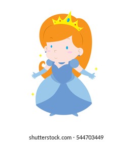 A cute beautiful princess girl vector illustration