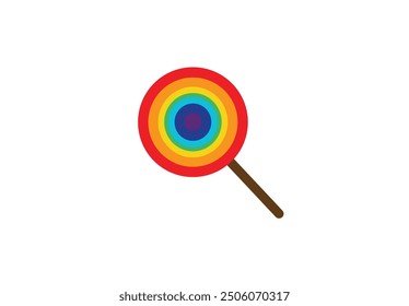 Cute and beautiful rainbow color lollipop