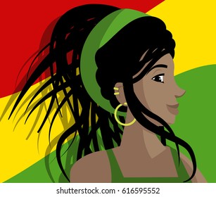 cute beautiful rasta dreadlocks girl