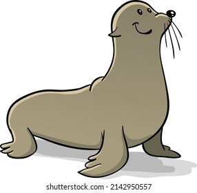 cute beautiful sealion ready to play