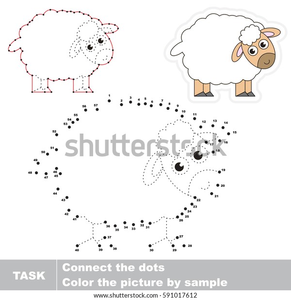 Cute Beautiful Sheep Dot Dot Educational Stock Vector (Royalty Free ...