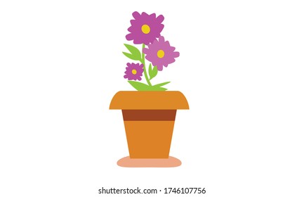 Pequeña flor, pequeña y bonita, para la decoración, concepto de flor vectorial.