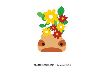 Pequeña flor, pequeña y bonita, para la decoración, concepto de flor vectorial.