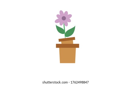 Pequeña flor, pequeña y bonita, para la decoración, concepto de flor vectorial.