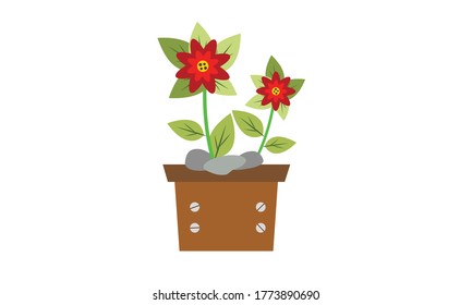 Pequeña flor, pequeña y bonita, para la decoración, concepto de flor vectorial.
