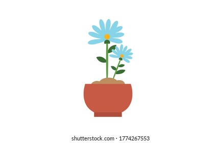 Pequeña flor, pequeña y bonita, para la decoración, concepto de flor vectorial.