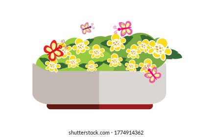 Geräumige und schöne kleine Blume für die Dekoration, Vektorblumenkonzept.