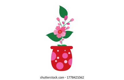 Pequeña flor, pequeña y bonita, para la decoración, concepto de flor vectorial.