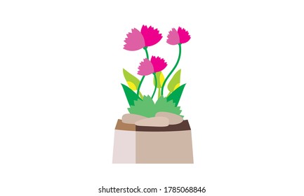 Pequeña flor, pequeña y bonita, para la decoración, concepto de flor vectorial.