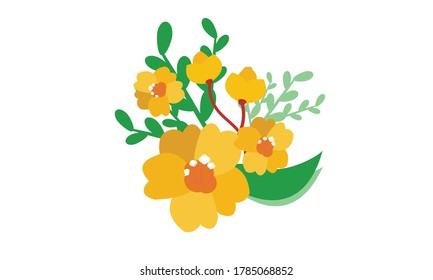 Pequeña flor, pequeña y bonita, para la decoración, concepto de flor vectorial.