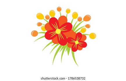 Pequeña flor, pequeña y bonita, para la decoración, concepto de flor vectorial.