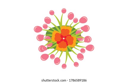 Geräumige und schöne kleine Blume für die Dekoration, Vektorblumenkonzept.