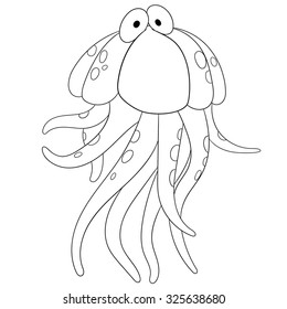 cute and beautiful tropical jellyfish is surprised
