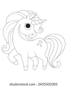 cute and beautiful unicorn coloring page