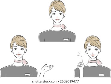 A cute beauty adviser woman