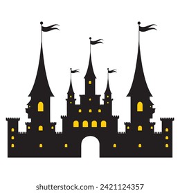 cute and beauty castle vector 
