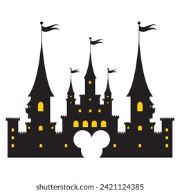 cute and beauty castle vector
