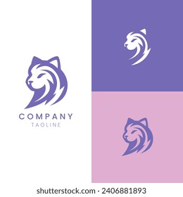 cute beauty and fashion logo cat minimalism
