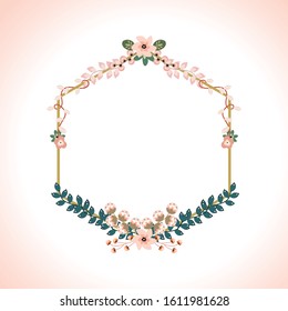 Cute and beauty floral border illustration for wedding card design