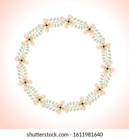 Cute and beauty floral border illustration for wedding card design