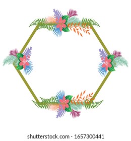 Cute and beauty floral border illustration for wedding card design