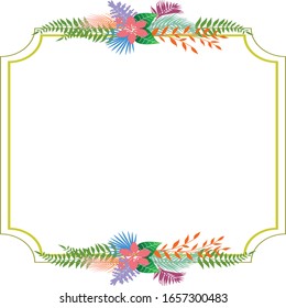 Cute and beauty floral border illustration for wedding card design