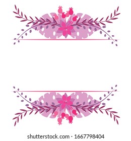 Cute and beauty floral border illustration for wedding card design