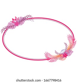 Cute and beauty floral border illustration for wedding card design