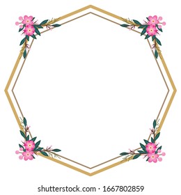 Cute and beauty floral border illustration for wedding card design
