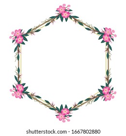 Cute and beauty floral border illustration for wedding card design