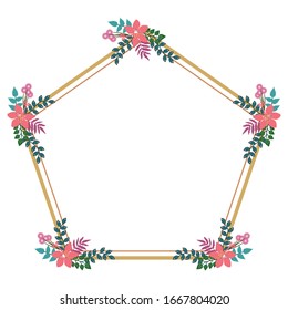 Cute and beauty floral border illustration for wedding card design