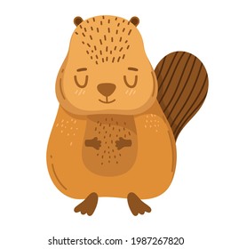 cute beaver animal cartoon isolated icon