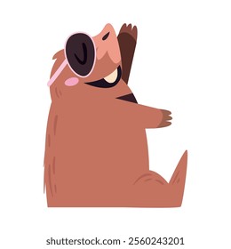 cute beaver animal cartoon isolated